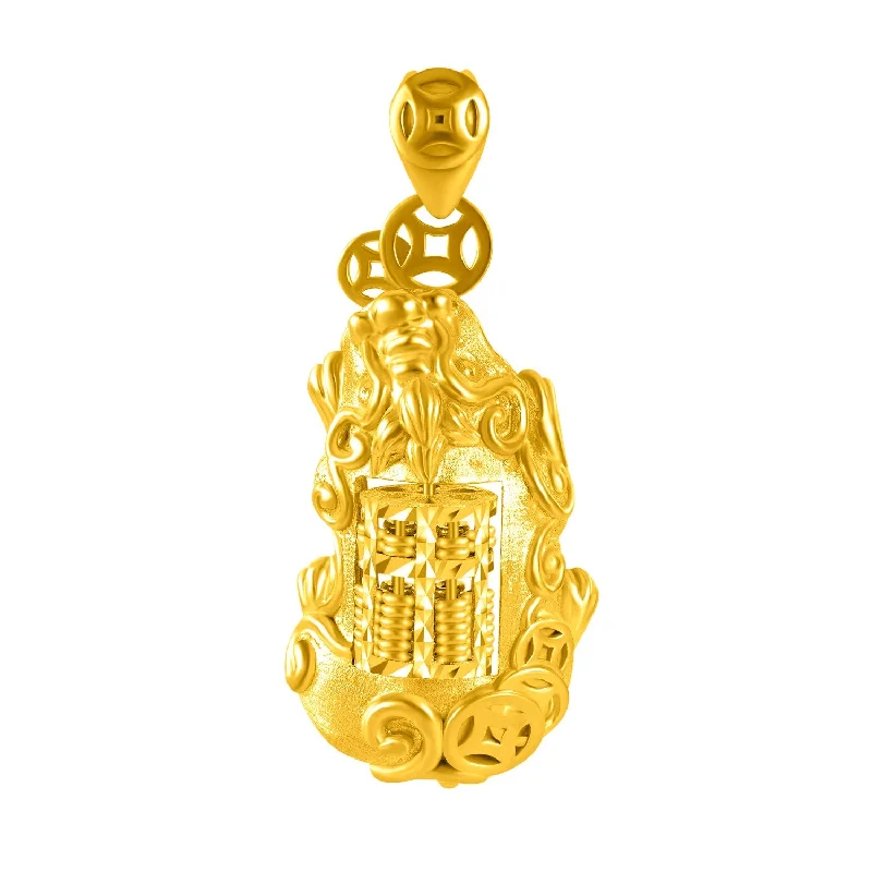 916 Gold Golden Wealth Toad Pendant