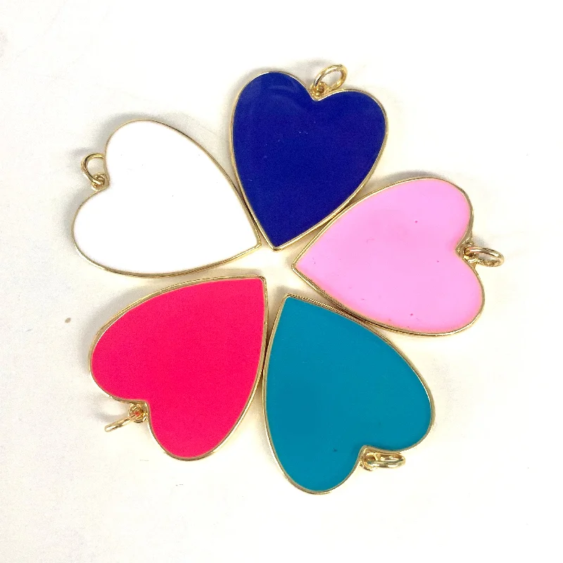 Large Enamel Heart Charm