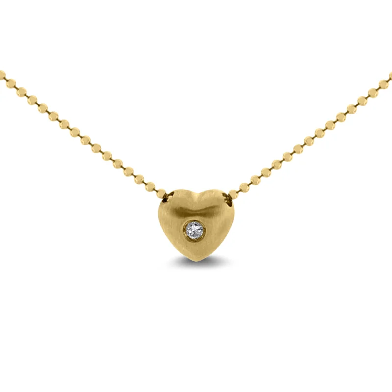 Mini Heart Pendant (0.03 ct Diamond) in Yellow Gold