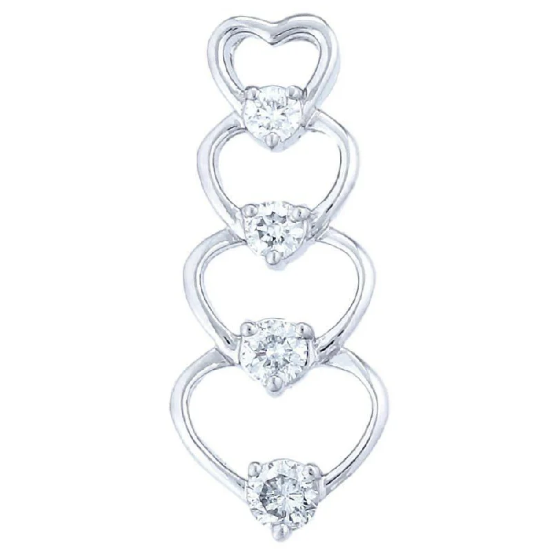 Journey Hearts Pendant (1.08 ct Diamonds) in White Gold