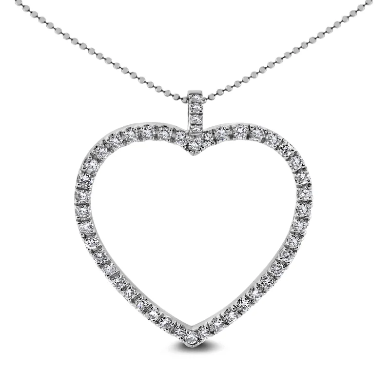 All My Heart Diamond Pendant (1.08 ct Diamonds) in White Gold