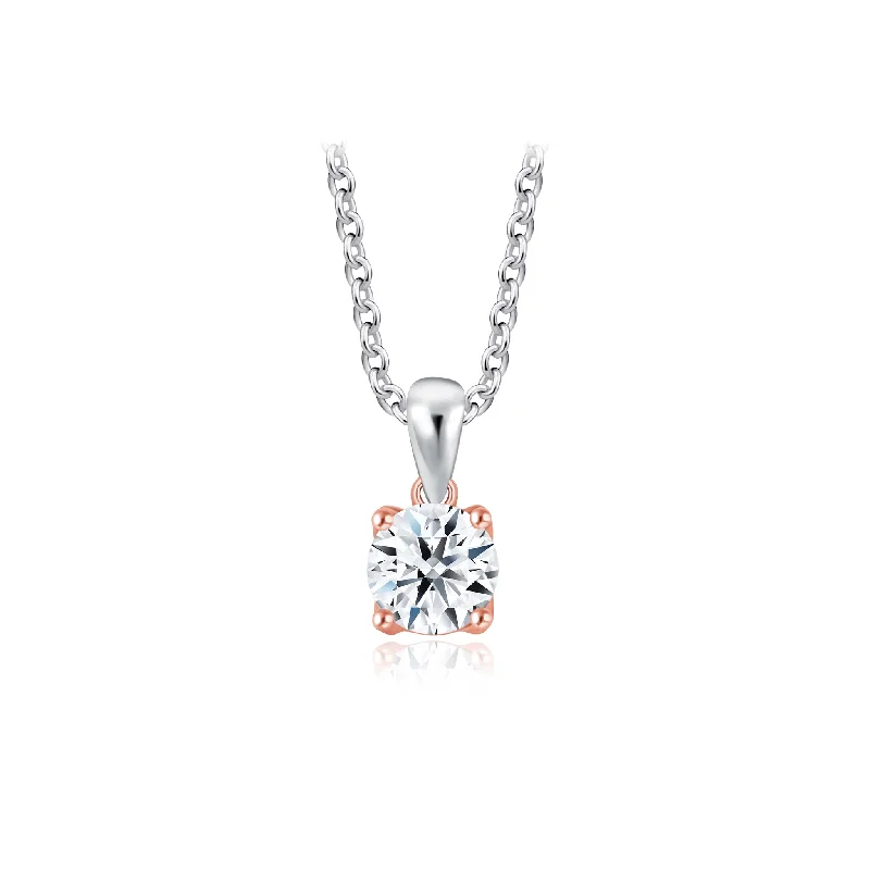 Rosetta Solitaire Diamond Pendant