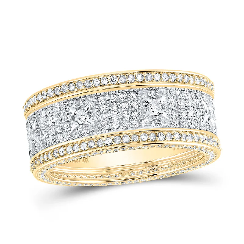 10kt Yellow Gold Mens Round Diamond Band Ring 2-1/4 Cttw