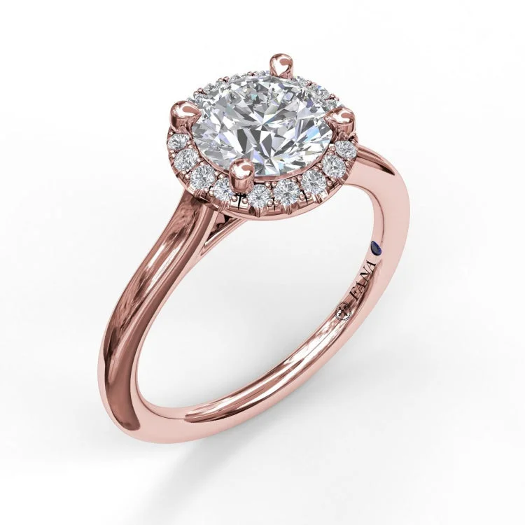 Classic Round Halo Engagement Ring