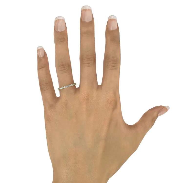 Baguette and Prong Set Diamond Band