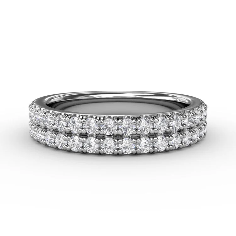 Double Row Prong Set Diamond Band