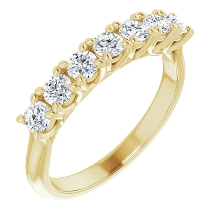 14K Yellow 3/4 CTW Natural Diamond Seven-Stone Anniversary Band