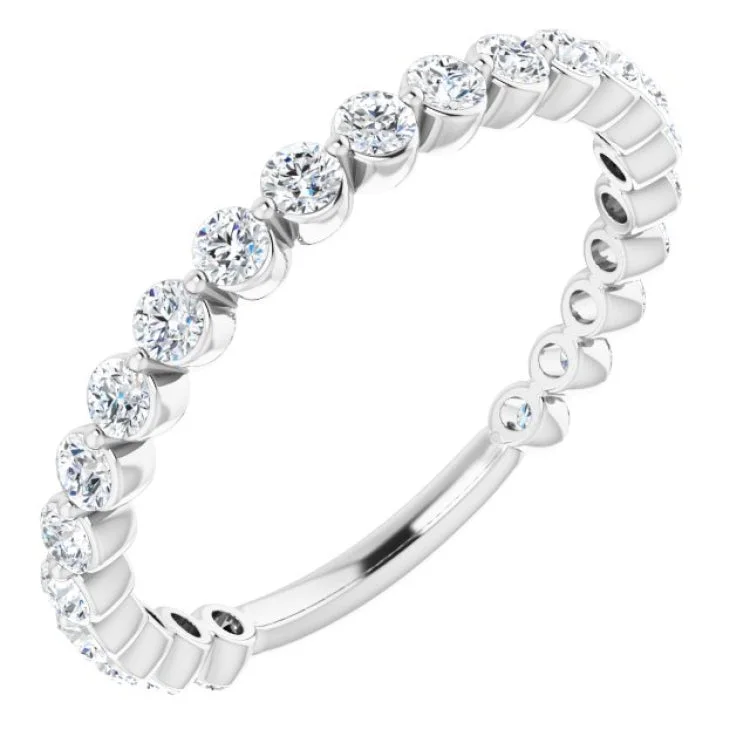 14K White 3/4 CTW Natural Diamond Anniversary Band