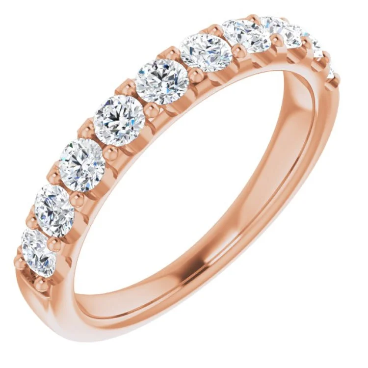 14K Rose 3/4 CTW Natural Diamond Anniversary Band