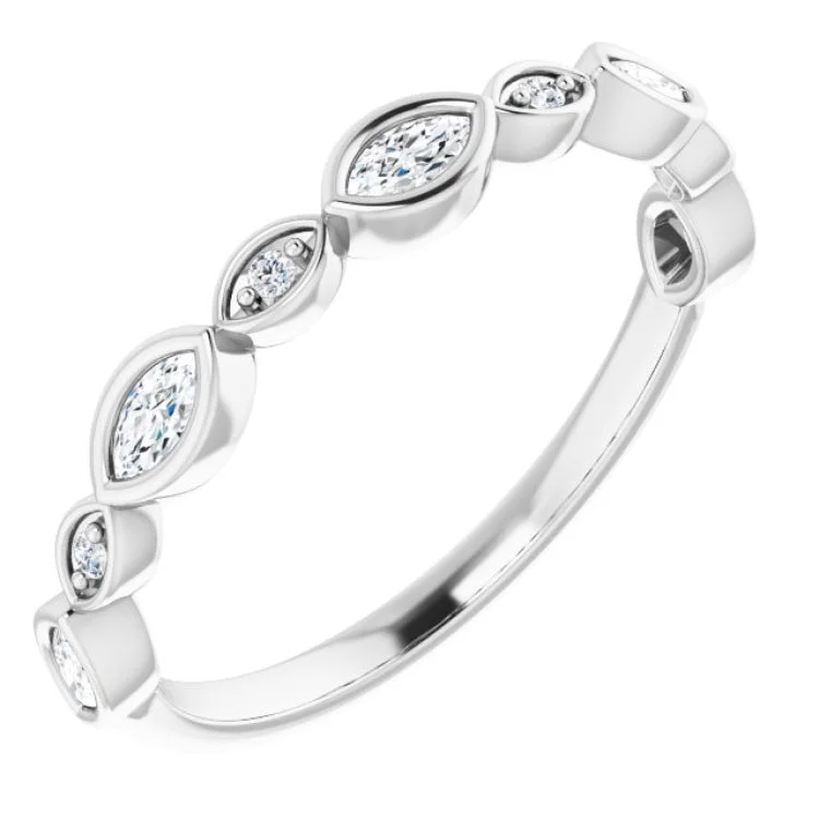 Platinum 1/4 CTW Natural Diamond Anniversary Band