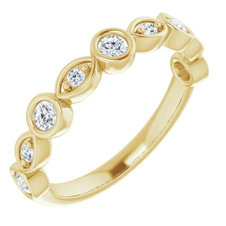 14K Yellow 3/8 CTW Natural Diamond Anniversary Band