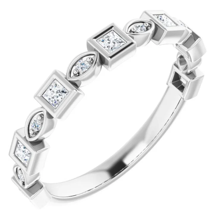 14K White 1/4 CTW Natural Diamond Anniversary Band