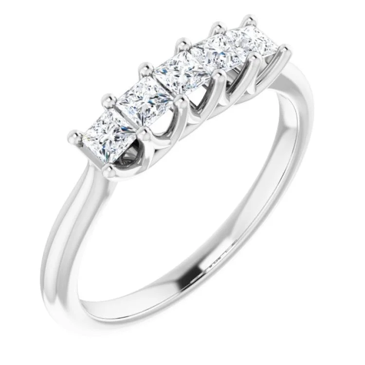 Platinum 1/2 CTW Natural Diamond Anniversary Band