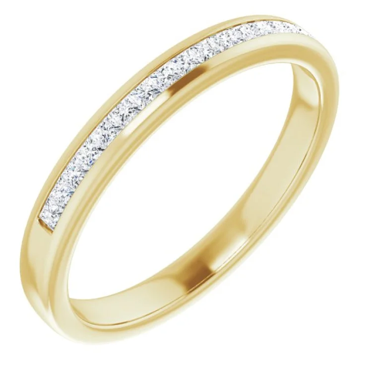 14K Yellow 3/8 CTW Natural Diamond Band