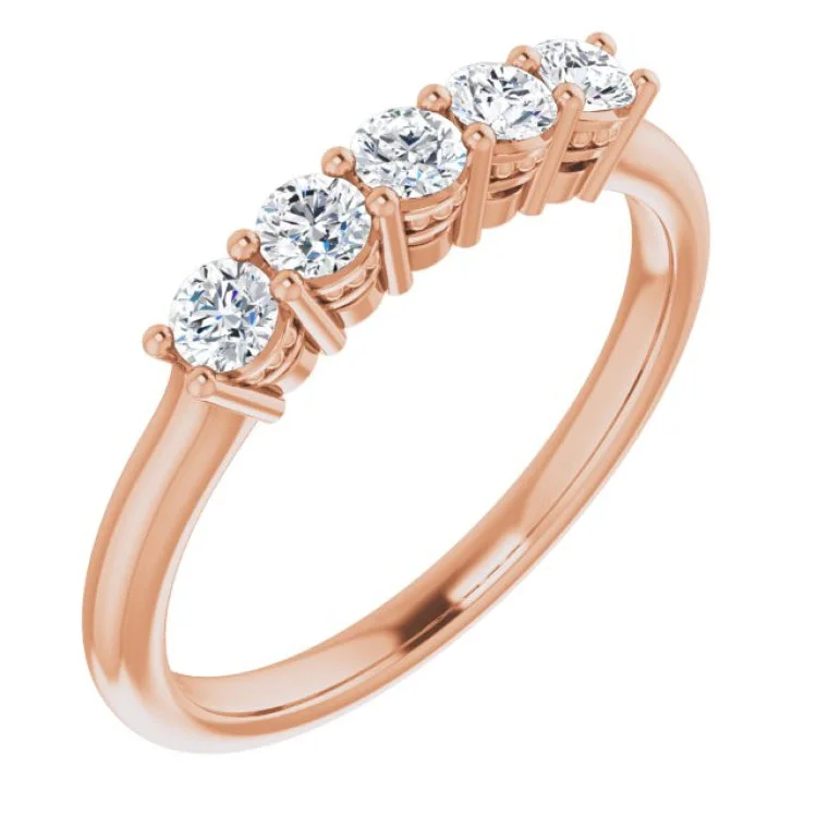 14K Rose 1/3 CTW Natural Diamond Anniversary Band