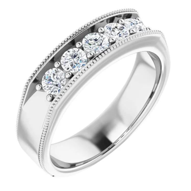 14K White 3/4 CTW Natural Diamond Ring