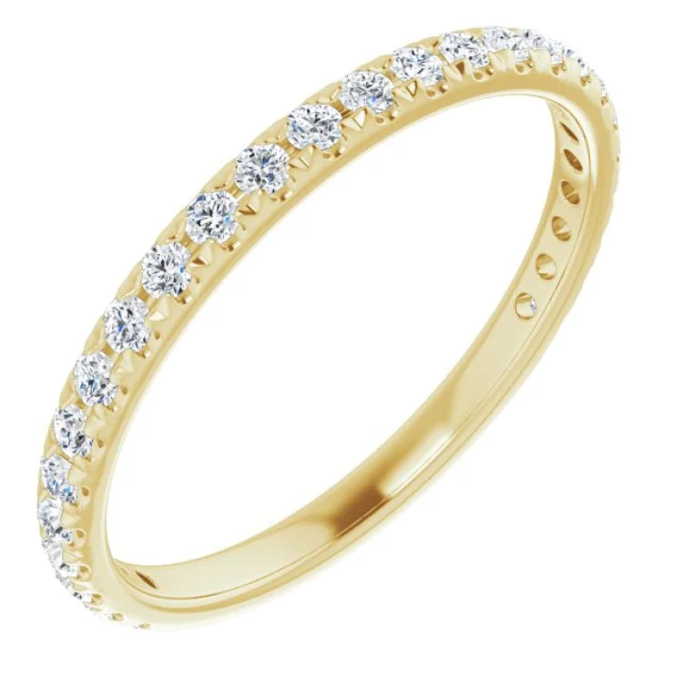 14K Yellow 3/8 CTW Natural Diamond French-Set Anniversary Band