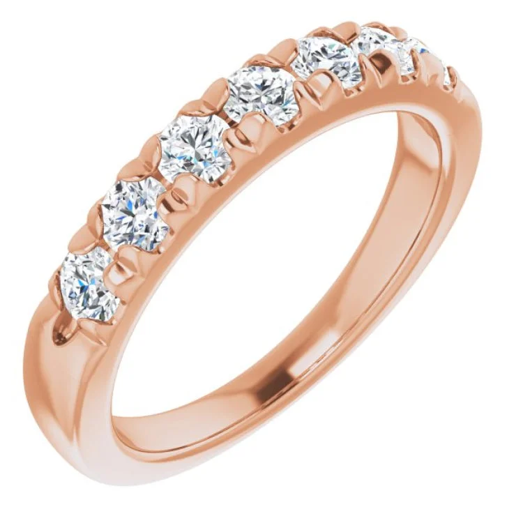 14K Rose 3/4 CTW Natural Diamond Anniversary Band