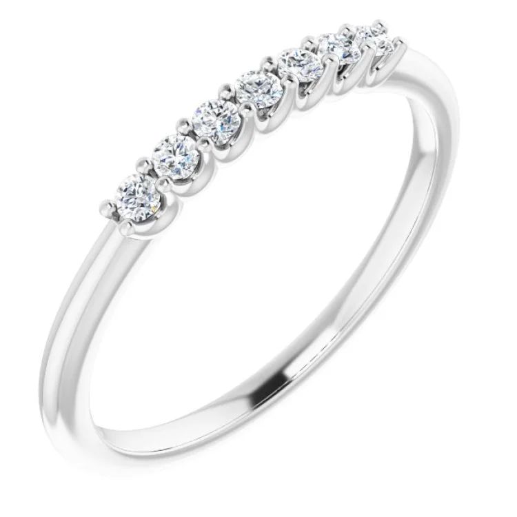 14K White 1/10 CTW Natural Diamond Anniversary Band