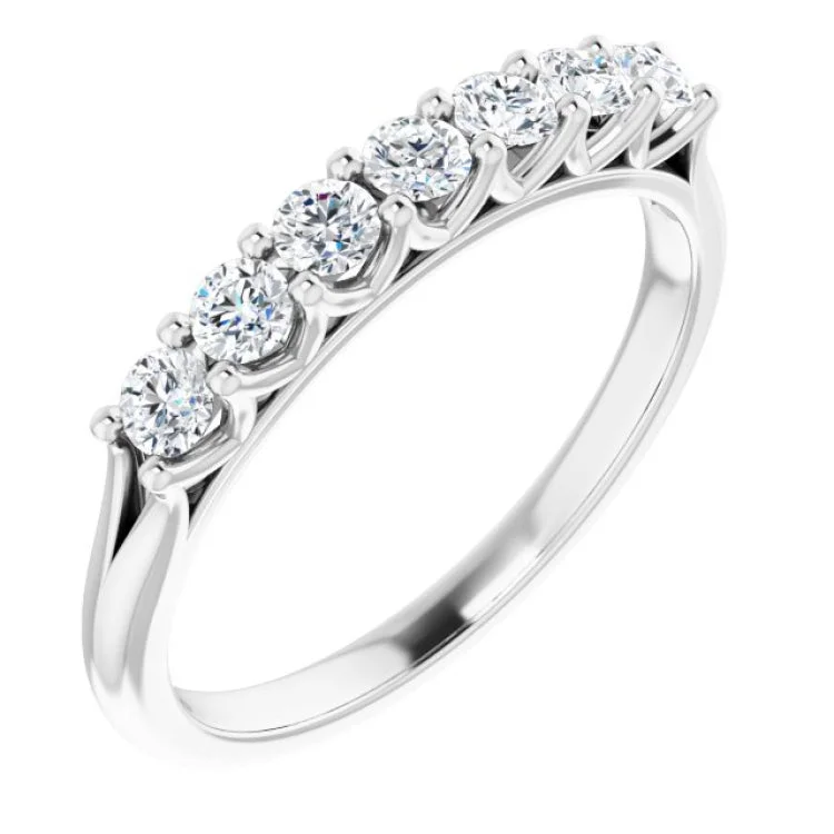 14K White 3/8 CTW Natural Diamond Anniversary Band