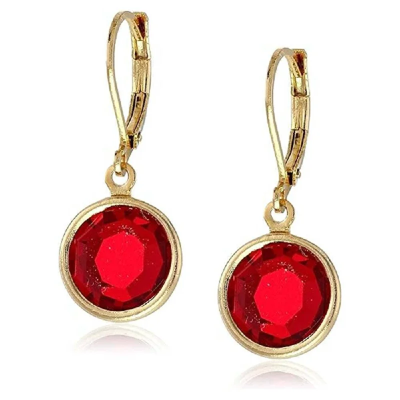 1928 Jewelry Red Austrian Crystal Drop Earrings