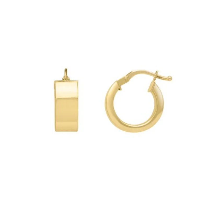 14k Gold Square Tube Hoop Earrings