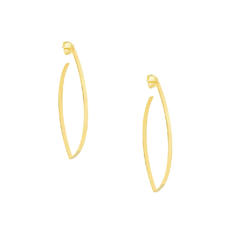 14k Marquise Hoop Earrings