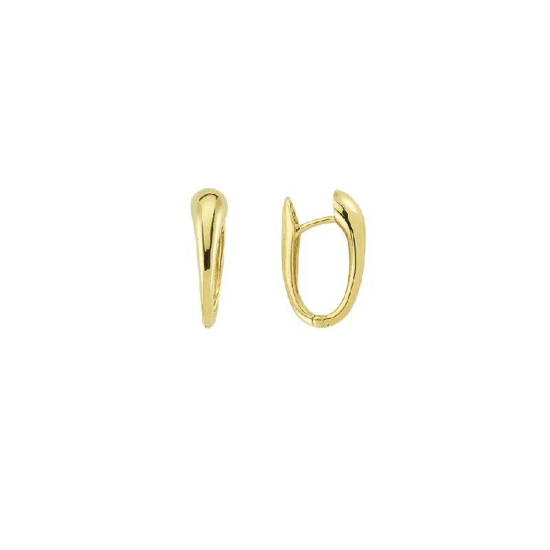 14k Polished Reversed Tapered Hoop Earrings