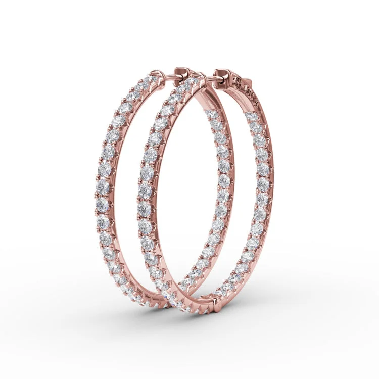 3.15ct Diamond Hoop Earrings