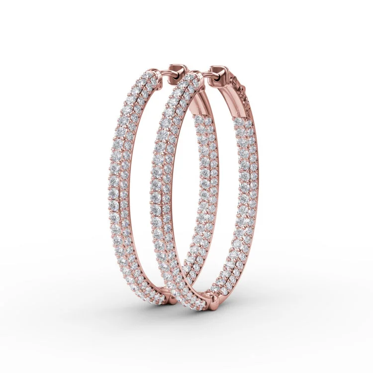 PavÃ© Diamond Hoop Earrings