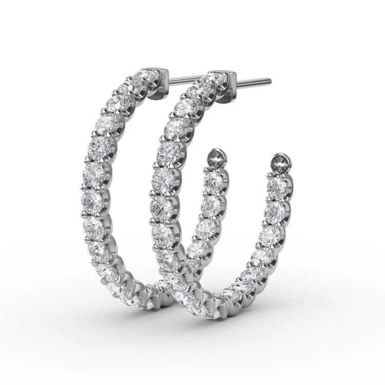 4.1ct Diamond Hoop Earrings