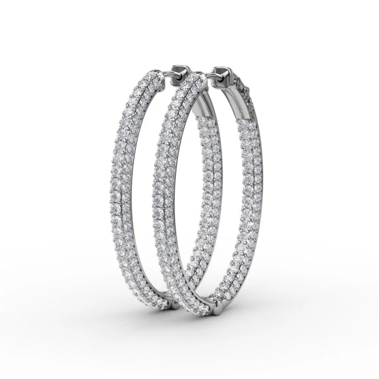 PavÃ© Diamond Hoop Earrings