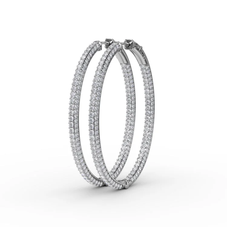 PavÃ© Diamond Hoop Earrings