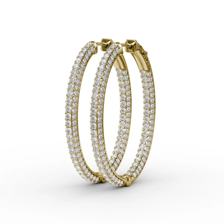 PavÃ© Diamond Hoop Earrings