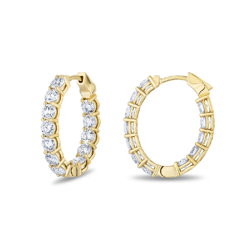 18k Diamond Inside Out Diamond Hoops