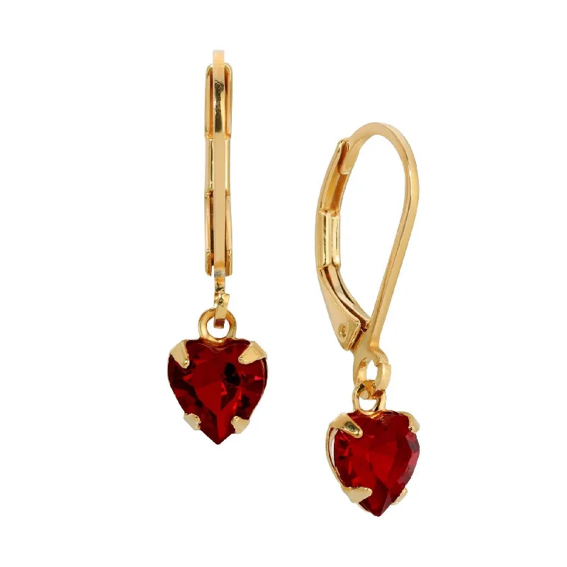 1928 Jewelry Radiant Love Austrian Crystal Heart Drop Earrings