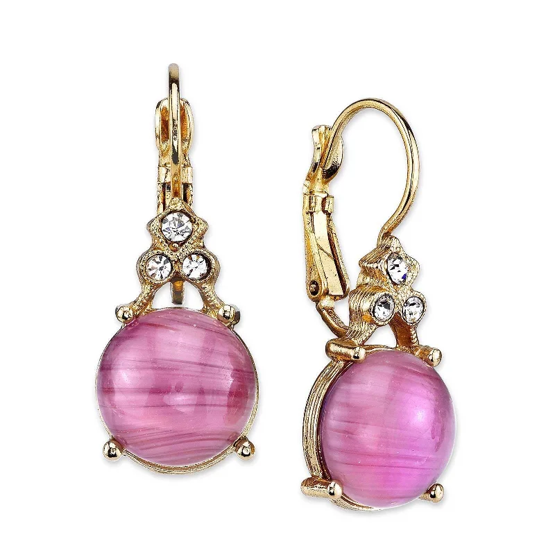 2028 Jewelry Amethyst Glass Quartz Crystal Drop Earrings