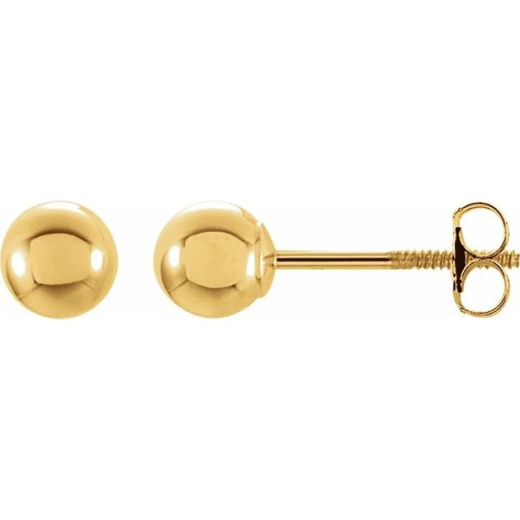 14K Yellow 3 mm Ball Stud Earrings