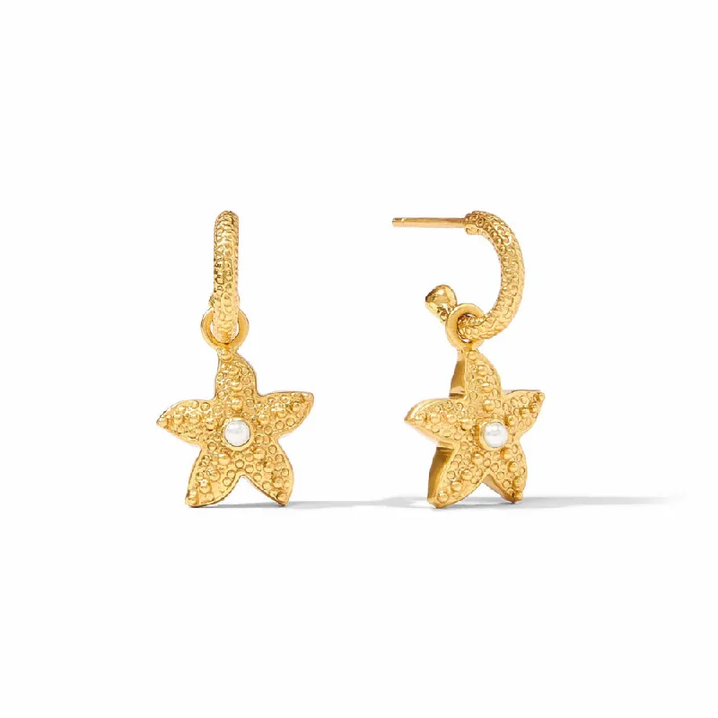 Julie Vos Sanibel Starfish Hoop & Charm Earring - Pearl