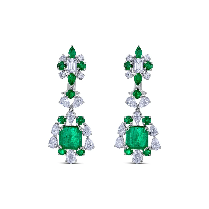 Diamond and Emerald Drop Earring