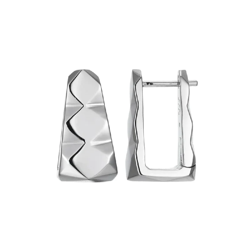 Elle "Captivate" Sterling Silver Rectangular Hoop Earrings