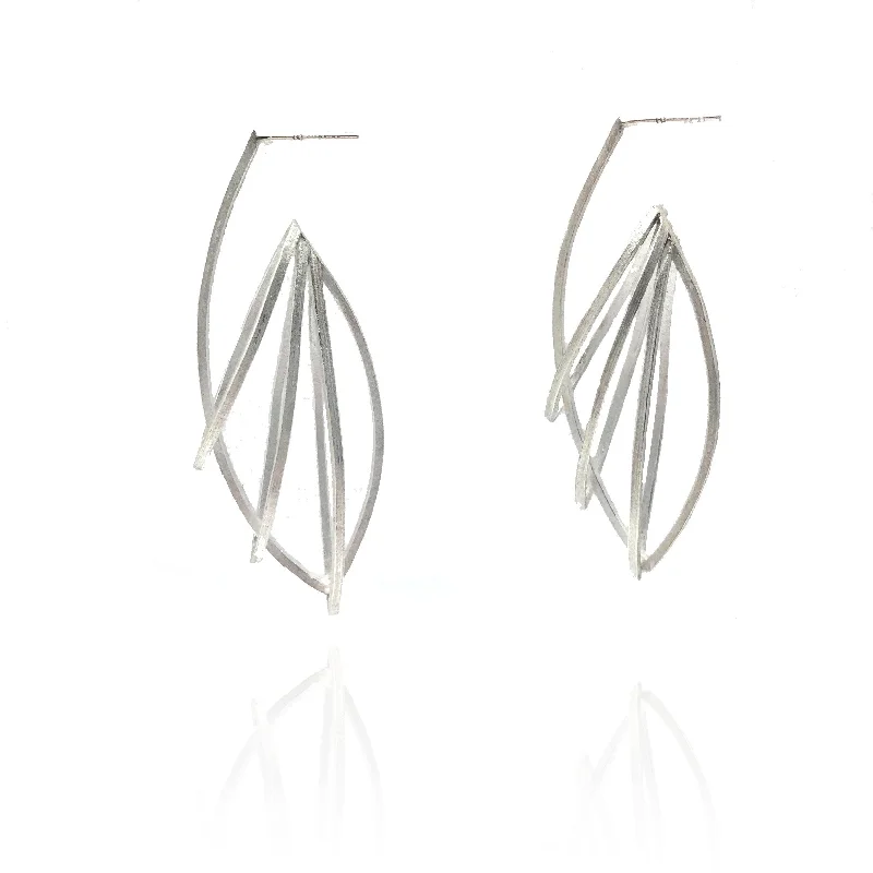 Ellipse Cage Earrings - Silver