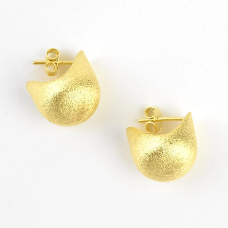 Extra Small Cupped Gold Tone Hoops