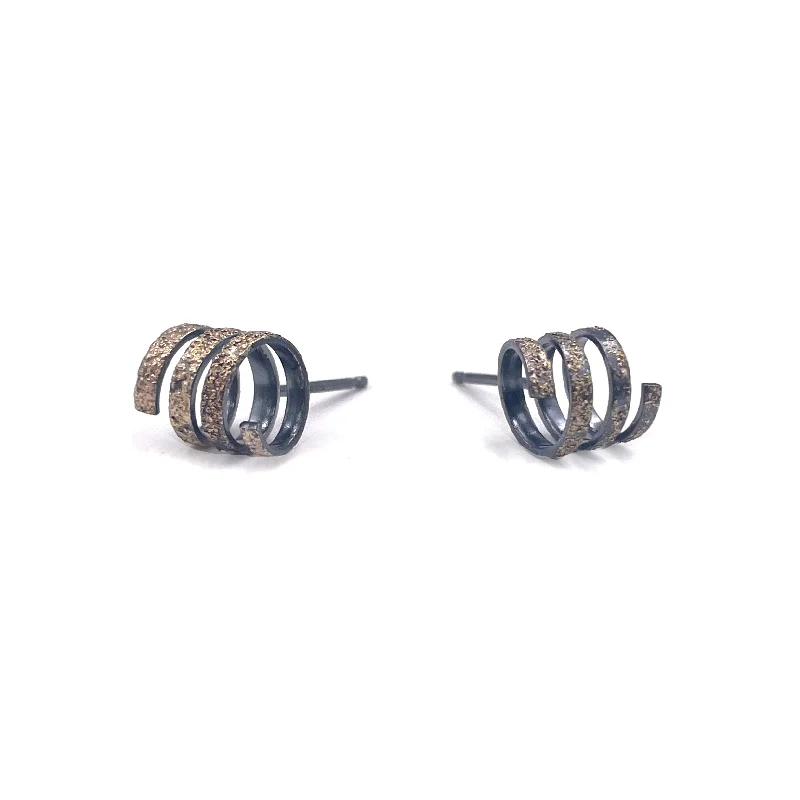 Gold Dust Coil Stud Earrings