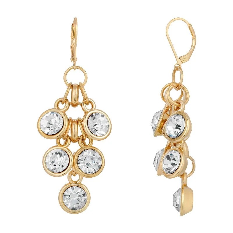 2028 Jewelry Crystal Cluster Drop Earrings