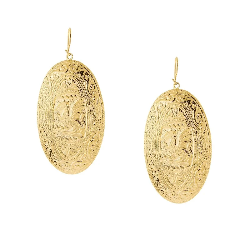 1928 Jewelry Gold-Tone Large Oval Drop Earrings