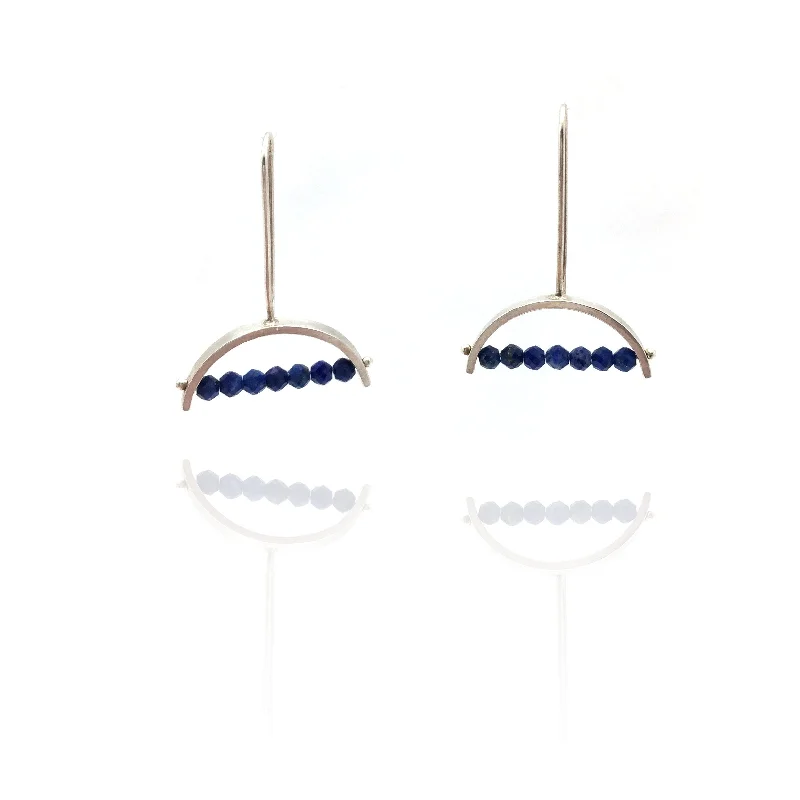 Half Circle Lapis Earrings