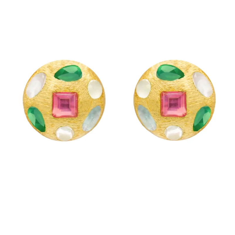 Marcia Moran Frida Mosaic Dome Stud Earrings