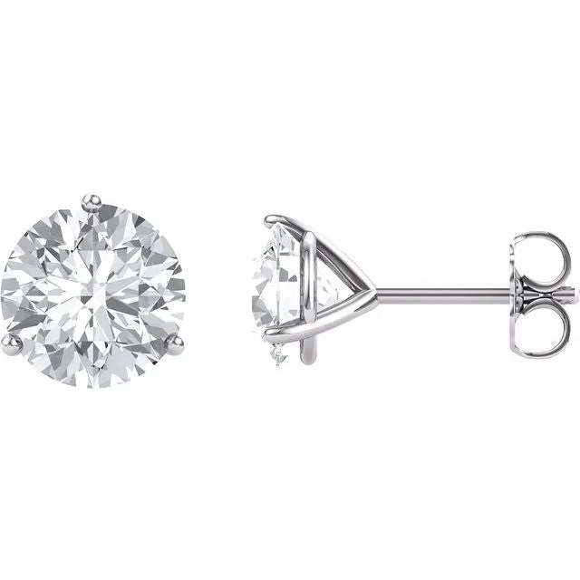 Martini Set Round Moissanite Stud Earrings