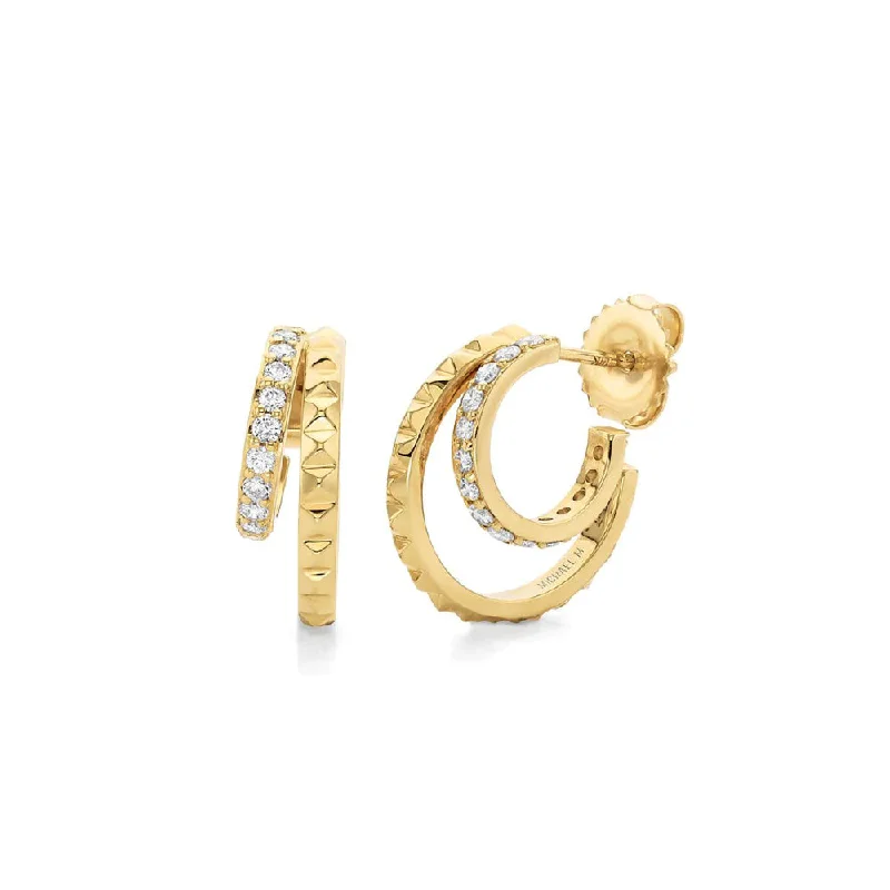 Michael M. 14k "Tetra" Double Huggie Hoops